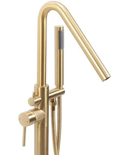 Смеситель для ванны Rea Aras brushed gold напольный REA-B2719 Золотой - фото 3