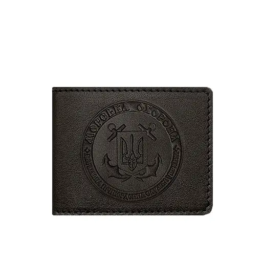 Кожаная обложка на удостоверение морской охраны темно-коричневая - фото 6