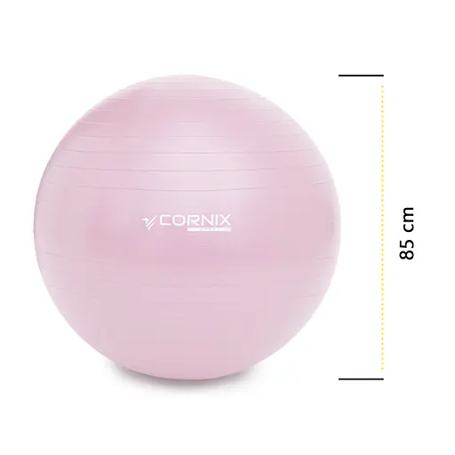 Мяч для фитнеса (фитбол) Cornix 85 см Anti-Burst Light Pink XR-0370 - фото 4