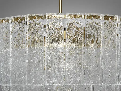 Дизайнерська підвісна люстра зі скляними елементами, 10 ламп, бронза - фото 4