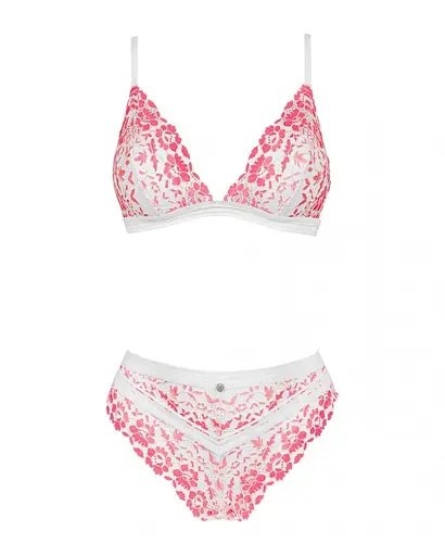 Комплект білизни Obsessive Bloomys L/XL рожевий - фото 5