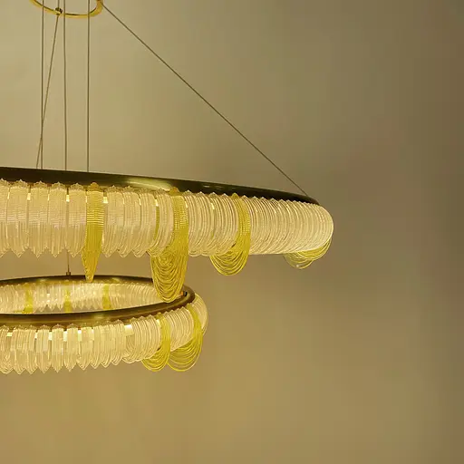 Світлодіодна підвісна люстра у формі подвійного кільця | Арт. D 236-850+450 | Line F - фото 3