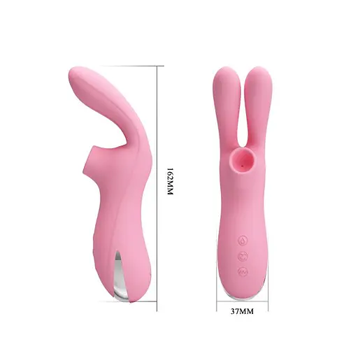 Вакуумный стимулятор клитора с вибрацией Pretty Love Ralap (светло-розовый) - фото 14