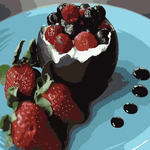 Набір для розпису по номерах Янгідний десерт, Strateg, 40x40 см, SK035