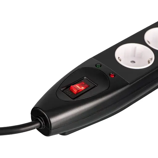 Удлинитель-фильтр сетевой 2E 5xТип F, 3x1.5 мм2, 16A, с защитой от перенапряжения, 10 м, черный - фото 4