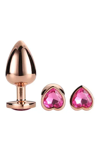 Анальна пробка Gleaming Love Gold Plug Set 3 шт. (рожевий) - фото 2