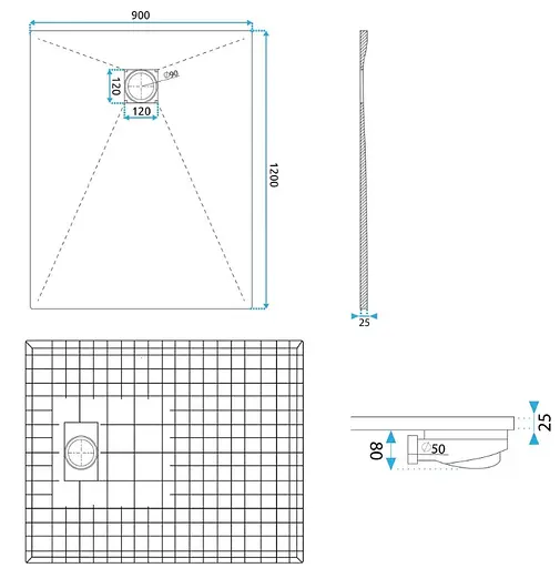 Душовий піддон Rea Magnum 90x120 carrara white REA-K7006 Мармур - фото 5