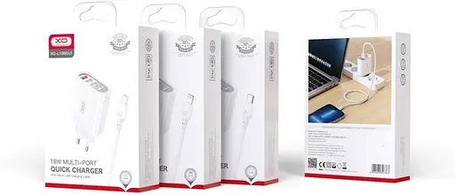 Зарядное устройство - блок 4 порта USB - XO L100 fast charger с быстрой зарядкой QC3.0 - фото 2