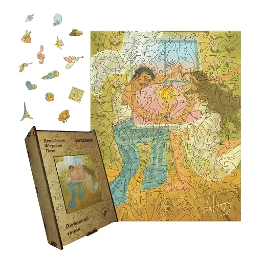 Деревянный пазл Любовный Танец, А1, Деревянная коробка 500+ элементов