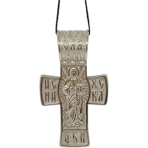 Срібний хрест Харківська ювелірна фабрика Розп'яття Христа і Микола Чудотворець. 3533-Р