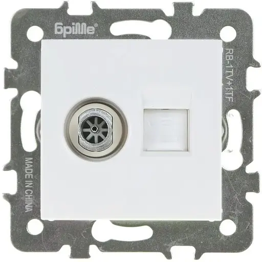 Розетка Brille RB-1TV + 1TF біла (42-027)