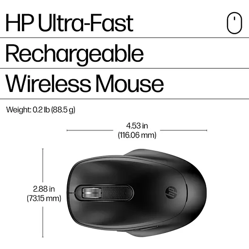 Мишка HP 510 Ultra-Fast Rechargeable Wireless Black (9C2F6AA) - фото 8