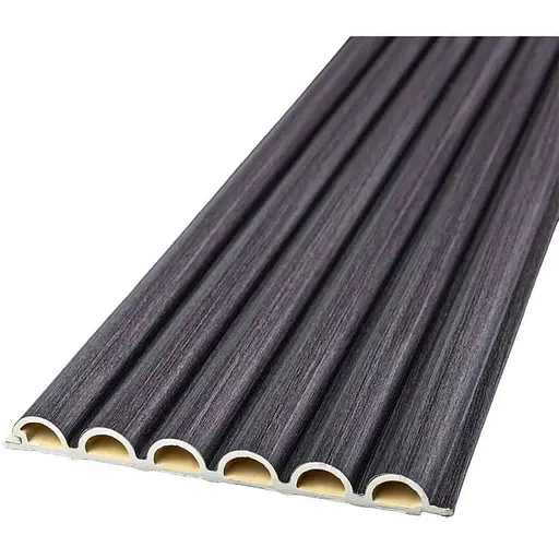 Рейка декоративна Wall Sticker WPC кругла стінова 3000х152х15 мм Графіт SW-00001873