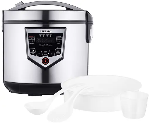 Мультиварка Ardesto MC-X16X, Inox, 860W, 4л, 16 программ, LED-дисплей, электронное управление, антипригарное керамическое покрытие чаши, программа Твой рецепт, книга рецептов, половник, дуршлаг - фото 4