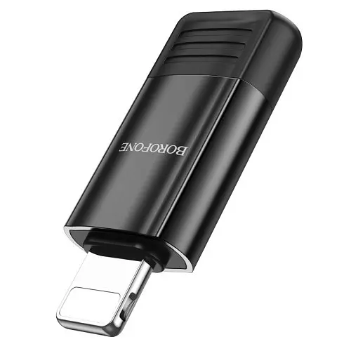 Адаптер Borofone BV18 iP male to Type-C female USB 2.0 adapter чорний - фото 7
