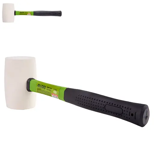 Киянка гумова Alloid з ручкою із фібергласу біла 450 г (RM-15450F) - фото 3