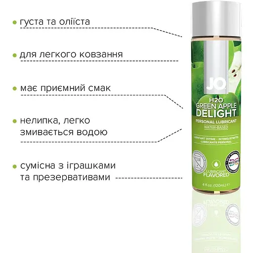 Змазка на водній основі System JO H2O - Green Apple (120 мл) - фото 3