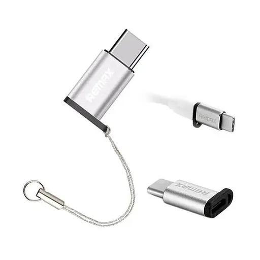 Переходник отг адаптер Remax RA-USB1 мicro-USB Type-C silver - фото 3