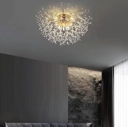 Пухнастий стельовий світильник-кульбаба в золоті | Арт. AS 155/550 C GD | Line F - фото 1