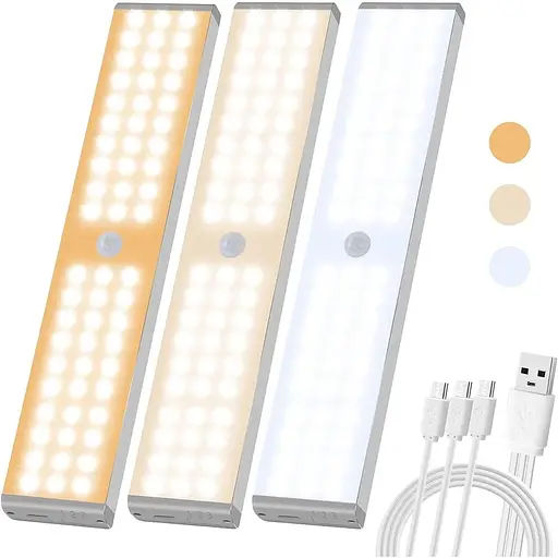 Світлодіодне освітлення шафи TASMOR з датчиком руху, 60 світлодіодів