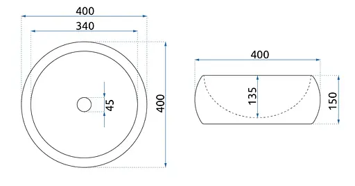 Умивальник Rea Luna black matt gold накладний REA-U3306, Золотий - фото 5