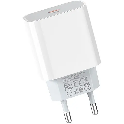 Сетевое зарядное устройство Hoco C76A Speed source 18W White (722553) [124886] - фото 5