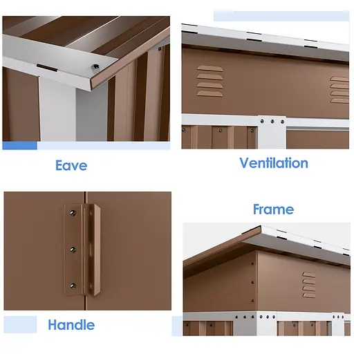 Хозблок-сарай металлический SS-02 с односкатной крышей 185х180х120 см Коричневый - фото 7