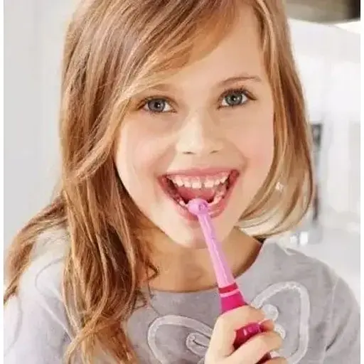 Електрична дитяча зубна щітка Nevadent NKZ 3 A1 Pink + пісочний годинник + насадки + футляр + наклейки - фото 4