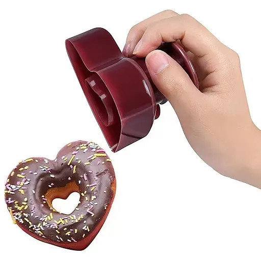 Форма для пончиків та донатів у вигляді серця "Майстер пончик", Kitchen Master Бордовий 87264 - фото 2