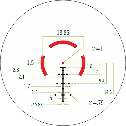 Прицел призматический Vortex Spitfire HD Gen II 3-х сетка AR-BDC4 с подсветкой - фото 11