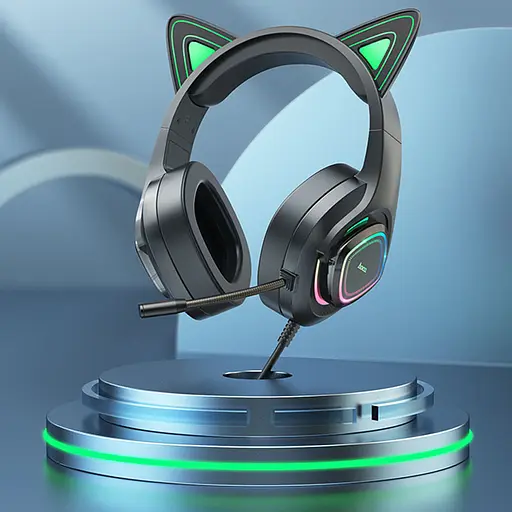 Накладні навушники Hoco W107 Cute cat (USB+3.5mm/2m) Elf Cat - фото 8