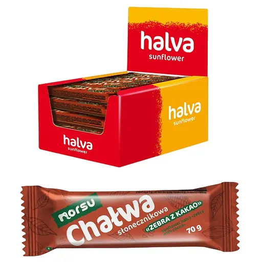 Халва подсолнечная Norsu Зебра из какао 70 г х 25 шт. - фото 2