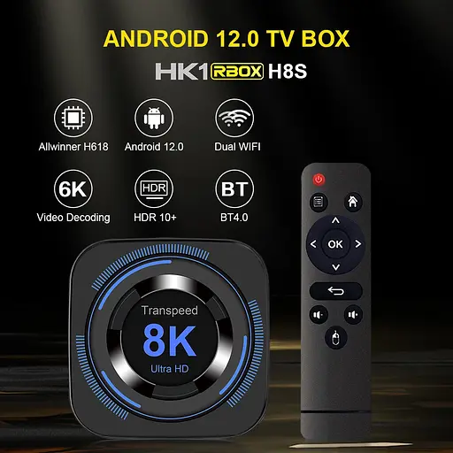 Transpeed H618 2/16Gb, Смарт ТВ приставка, медіаплеєр Android SmartTV Box 8K HDR , налаштування Android TV у подарунок, YouTube та фільми без реклами - фото 5