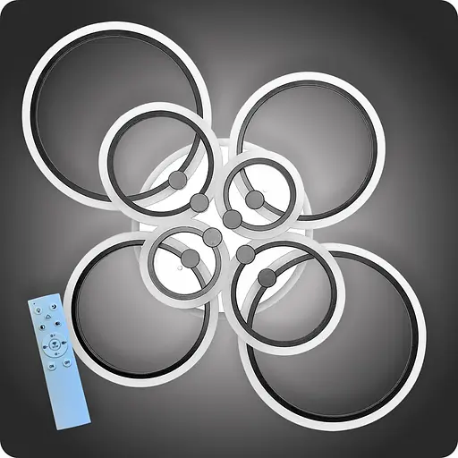 Люстра світлодіодна 517 Light 3color з пультом 224Вт Чорний (01230) - фото 2