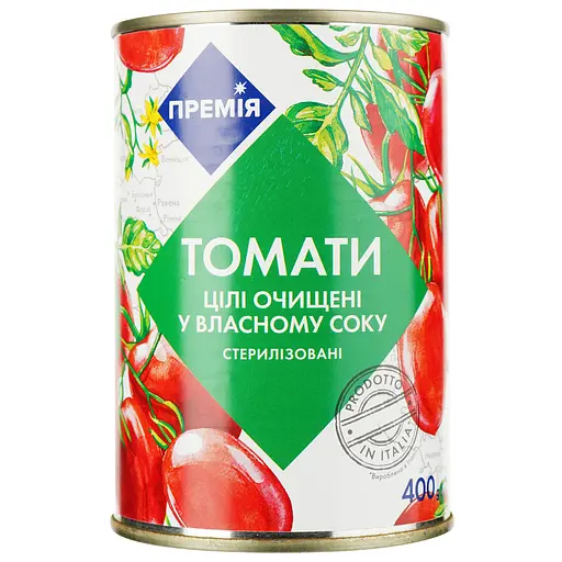 Уцінка. Томати Премія цілі очищені 400 г (470670)  