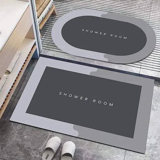 Инновационный Суперпоглощающий Диатомитовый Коврик для ванной 50х80 см Серый - фото 7