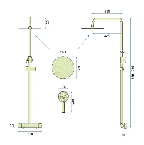 Душовя система Rea Vincent з термостатом black REA-P6600, Чорний - фото 9