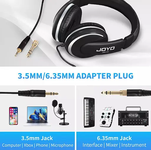 Наушники мониторы Joyo JMH04 mini-jack 3.5, Jack 6.3 Black - фото 7
