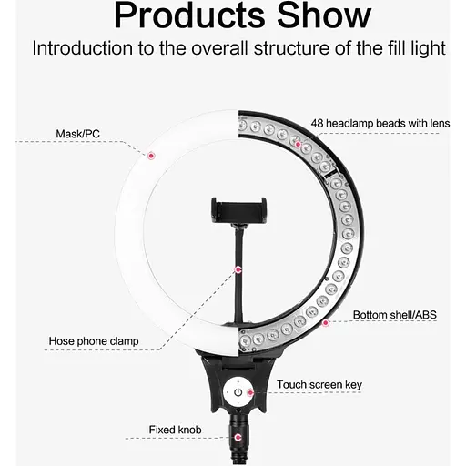 Кільцева LED лампа DK NNHQ-12N 35см [122021] - фото 4