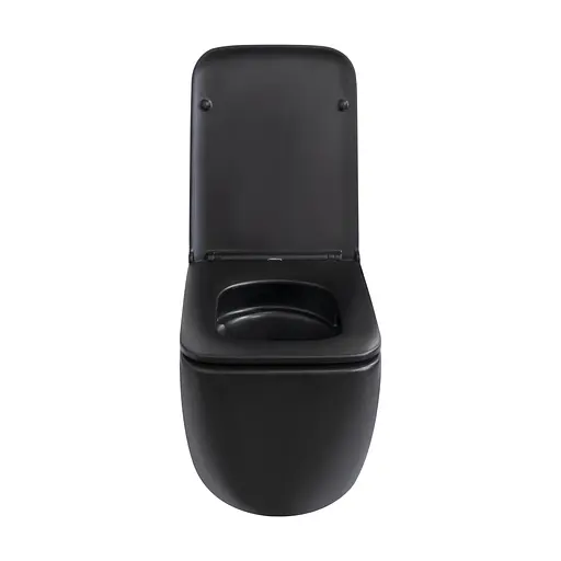 Унитаз подвесной Qtap Gemini безободковый с сиденьем Soft-close QT2533076EUQMB, Черный матовый - фото 3