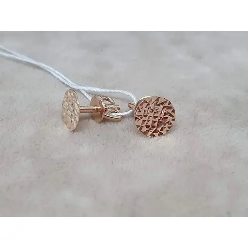 Золотые серьги-пуссеты Favoritum с алмазной гранью. 210078 - фото 3