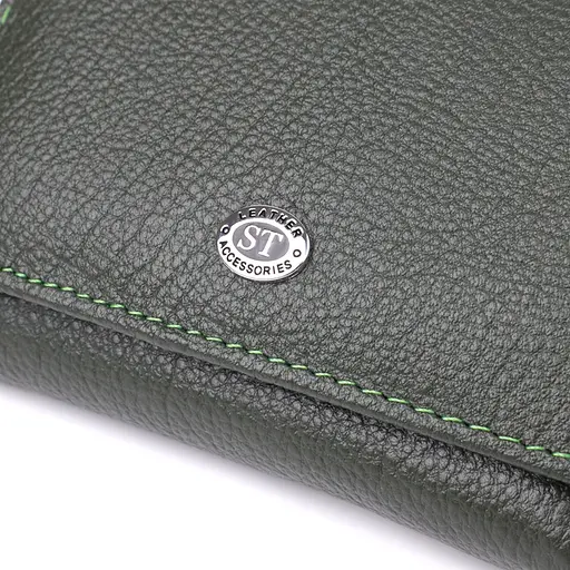 Жіночий гаманець компактного розміру з натуральної шкіри ST Leather 11.5х8.5х2 см acs0029647 - фото 5
