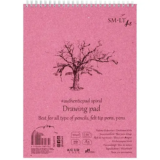 Альбом для рисунка на спирали SM-LT Art Authentic 120г/м2 60л - фото 2