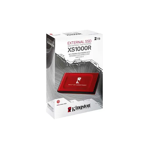 Портативный SSD Kingston XS1000R BOC 2TB USB 3. 2 Gen2 Type-C 3D NAND Красный - фото 2