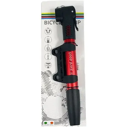 Насос ручной для велосипеда Good Bike Dual Alu в алюминиевом корпусе AV, FV, DV красный (92518R-IS) - фото 9