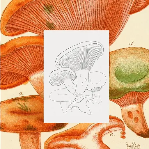 Открытки для раскраски Грибы - Ольга Марс - фото 4