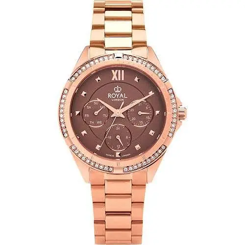 Жіночий водонепроникний наручний годинник Royal London 21437-06 кварцовий з фіанітами