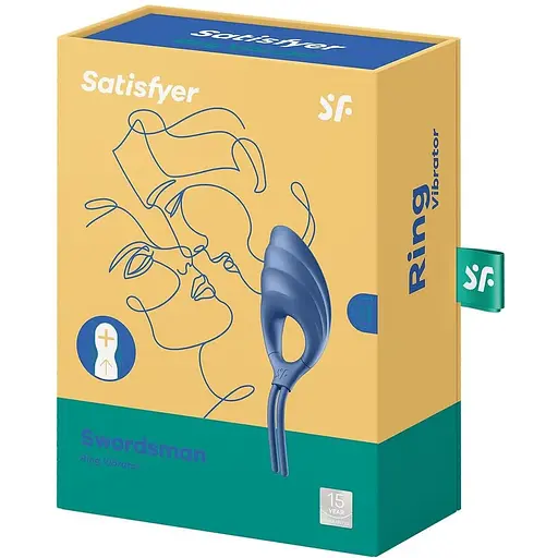 Ерекційне віброкільце-ласо Satisfyer Swordsman Blue - фото 7