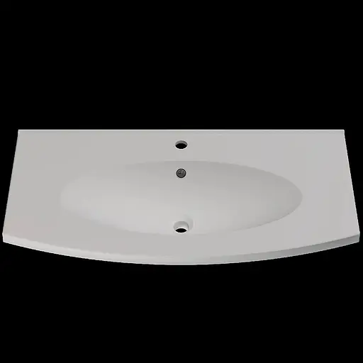 Раковина глянцевая врезная Amidicon Montana 100 1000x510 из литого камня MONTANA_100_HL, Белый - фото 1