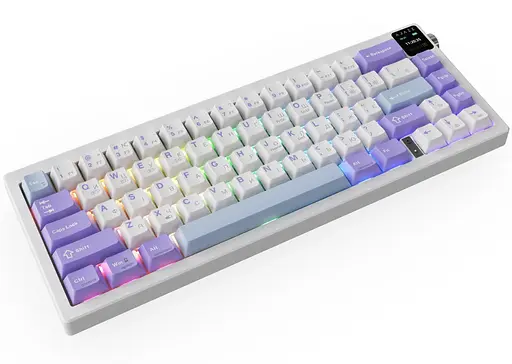Клавиатура игровая механическая беспроводная Ajazz AK-650WP White-Purple RGB Flying Fish Switch Hot-Swap 2.4G/Bluetooth/USB - фото 3